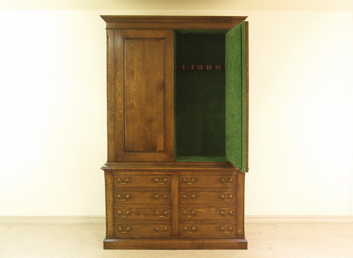 Concealed Gun Storage 5 Double door timber gun cabinet built into a panelled wall
