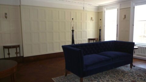 Timber panelling and oak skirting