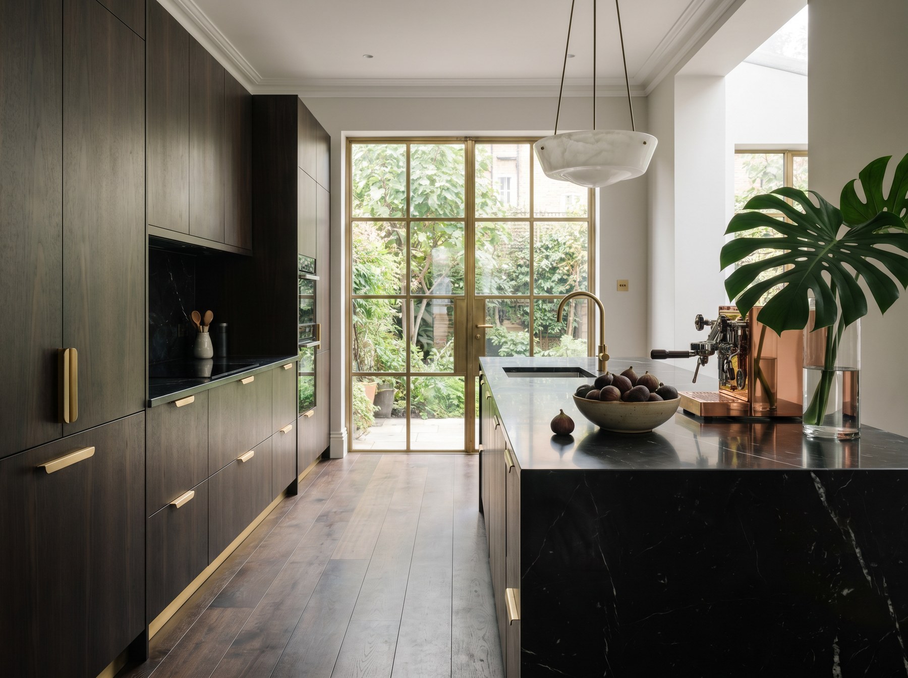 Kensington Bespoke Kitchens 4 Fumed eucalyptus Kensington kitchen with brass detailing design inspiration