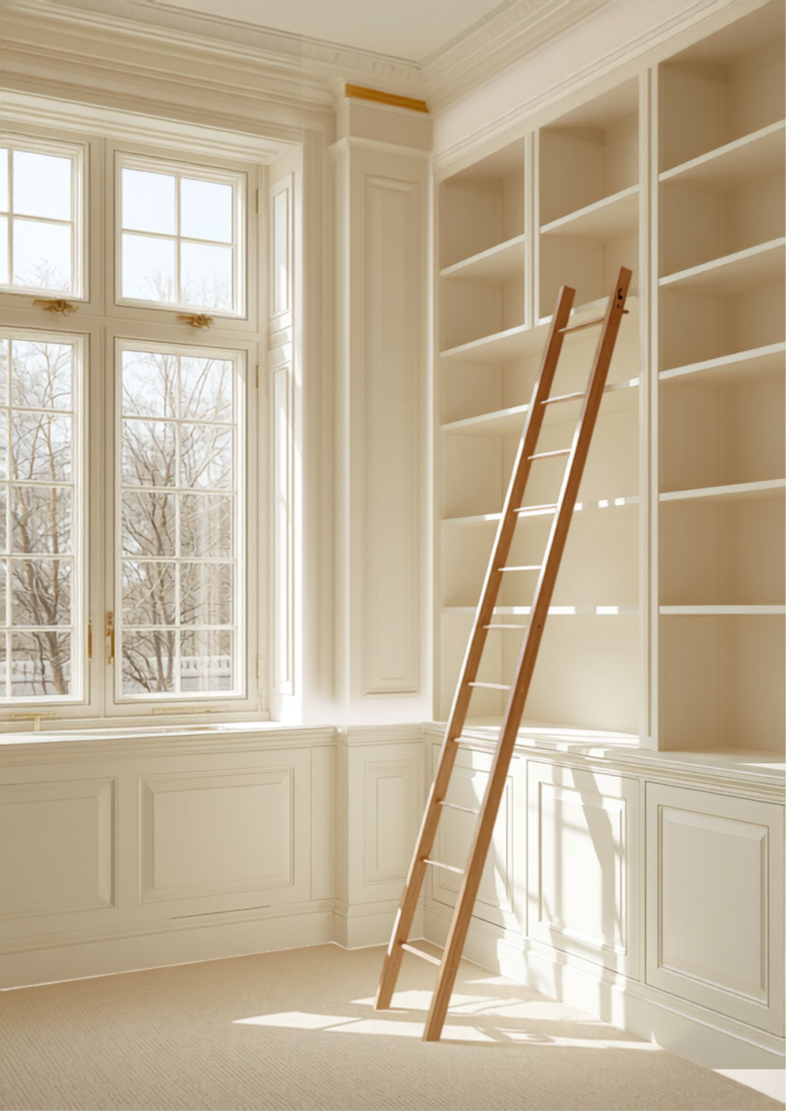 International Clients & Yachts 9 Manhattan penthouse library joinery — concept visualisation